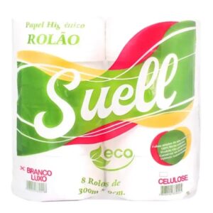 PAPEL HIGIENICO ROLL-OM 8X300M SUELL BRANCO LUXO