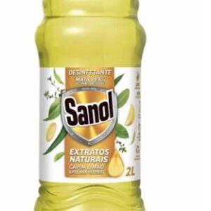 DESINFETANTE SANOL EXTRATOS NATURAIS CAPIM LIMAO E FOLHAS VERDES 2L