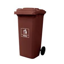 COLETORA PLASTICA 120l. C/RODAS MARROM - NOBRE