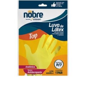 LUVA DE BORRACHA/LATEX TOP P AMARELA CA 41506 - NOBRE