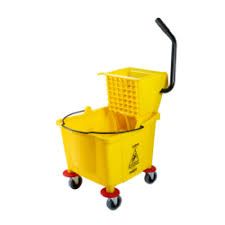 Carro balde 32l (c/espr. cabo inclinado preto) amarelo - Nobre