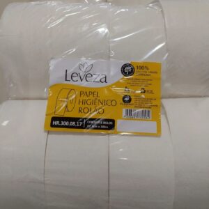 PAPEL HIGIENICO LEVEZA ROLÃO 300M PCT C/8 UNI