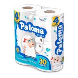 PAPEL HIG.FOLHA SIMPLES 30M BRANCO PALOMA - PCT C/8 UN