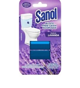 BLOCO PARA CAIXA ACOPLADA SANOL LAVANDA (02 UNIDADES)  35G