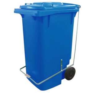 CARRINHO COLETOR COM RODAS 240 LITROS AZUL
